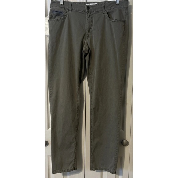 BRAX Feel Good Cooper Fancy Regular Fit Straight Leg Pants Olive Green, Sz 35x32 - Picture 11 of 12